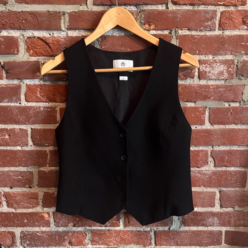Babaton Black Vest with Logo Patch